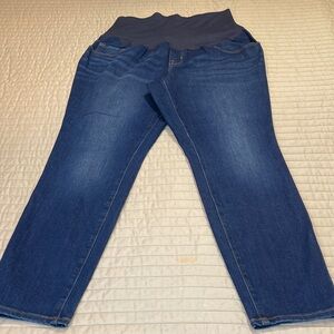 Old Navy Women's Dark Blue SKINNY  Leg Maternity FULL PANEL Jeans SIZE 16